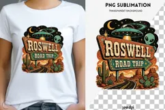 Roswell road trip png design for T-shirts Product Image 1