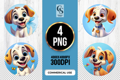 Cute Puppy Dog Cartoon Clipart Sublimation PNG Product Image 1