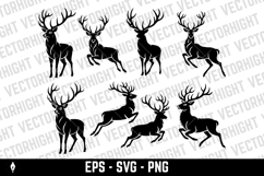 Vector logo of a male deer or stag leaping Product Image 1