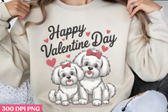 Happy Valentines Day PNG, Valentine Dog Sublimation PNG Product Image 1