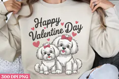 Happy Valentines Day PNG, Valentine Dog Sublimation PNG Product Image 1