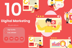 Digital Marketing Illustration Pack Product Image 1