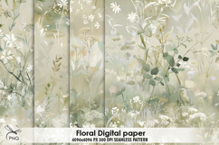 Floral digital paper, background clipart Product Image 1