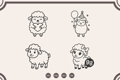 Sheep SVG Bundle | Whimsical Sheep Line Art &amp; Funny Designs Product Image 2