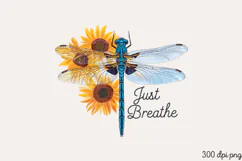 Just Breathe PNG, Motivation Sublimation PNG Product Image 1