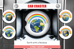 Car Coaster Earth with a Rainbow Product Image 1