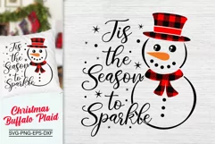 Tis The Season To Sparkle Svg, Christmas Buffalo Plaid SVG Product Image 2