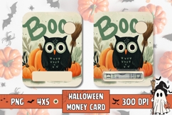 Cartoon Halloween Owl Money Card, Printable Halloween PNG Product Image 1
