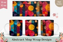 Abstract Mug Wrap Design, Colorful Circles Mug Sublimation Product Image 1