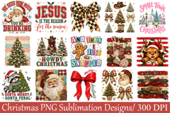 Christmas PNG Sublimation Designs,Vintage Christmas Graphics Product Image 1