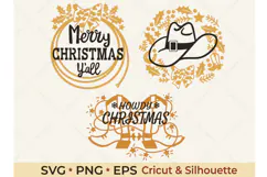 Western Christmas SVG Designs | Merry Christmas Y’all Product Image 1