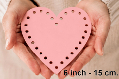 Basket base heart shape 6 inch digital file. Purse basket ma Product Image 1