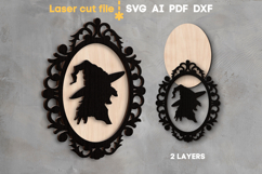 Halloween Witch Portrait SVG laser cut files for Glowforge Product Image 1