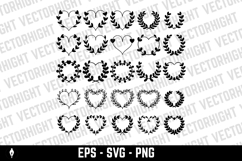 Set of floral wreath in vintage style. Design element Product Image 1