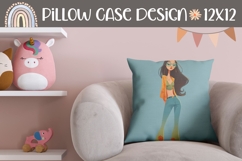 Hippie Pillow Case Design, Cartoon Girl Pillow Template Product Image 1