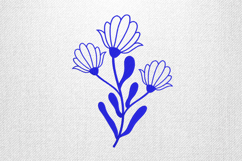 Blue Wildflower Trio Embroidery Design Product Image 1