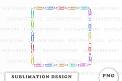 Watercolor Clips School Supplies Frame png Product Image 1