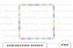 Watercolor Clips School Supplies Frame png Product Image 1