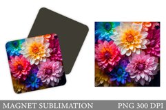 3D Flower Magnet Sublimation. Flowers Magnet Design Product Image 1