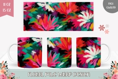 Abstract Mug Wrap, Floral Mug, Flowers Mug PNG Product Image 1
