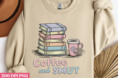 Coffee and smut PNG, Reading Book Sublimation PNG Product Image 2