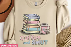 Coffee and smut PNG, Reading Book Sublimation PNG Product Image 2