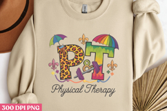 PT Physical Therapy PNG, Mardi Gras Sublimation PNG Product Image 2