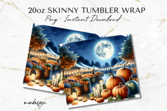 Harvest Pumpkin Autumn 20 oz Tumbler Wrap PNG Sublimation Product Image 2