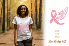Angel wings svg, Ribbon svg, Cancer svg, Product Image 1