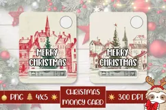 Cartoon Christmas Town Money Card, Christmas Gift Card Product Image 1