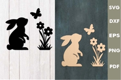Spring Bunny SVG Design|Easter Laser cut, Cricut, Silhouette Product Image 2