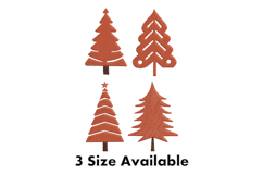 Rustic Christmas Tree Set Embroidery Design Product Image 1