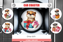 Car Coaster Otter Gift Product Image 1
