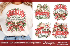 4 Christian Christmas Shirt Designs, 4 Nativity Faith Quote Product Image 1