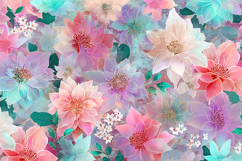 Pastel Watercolor Floral Seamless Pattern - Spring Flowers Product Image 1