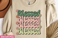 Blessed PNG, Retro Christian Sublimation PNG Product Image 2