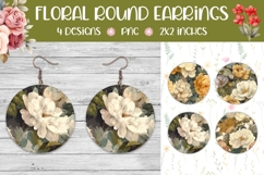 Flowers Round Earring Designs, Floral Earring Print Product Image 1