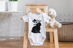 Baby bunny silhouette with flowers SVG, EPS, PNG. Product Image 3