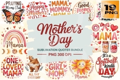 Mom Life &amp; Love Mother’s Day Quote PNG Pack Product Image 1