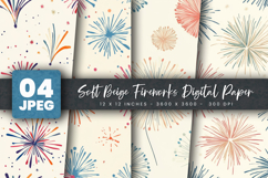 Soft Beige Fireworks Digital Paper Product Image 1
