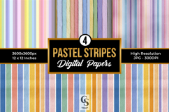 Pastel Stripes Pattern Digital Paper Product Image 1