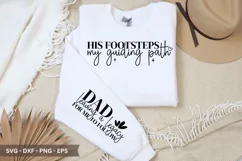 His Footsteps SVG - Father's Day Sleeve T shirt Design Product Image 1
