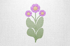 Purple Daisy Floral Mesh Embroidery Design Product Image 1