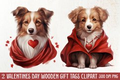 Cute Valentine Dog Clipart, Valentines Day Dog Clipart Product Image 1