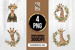 Watercolor Giraffe Clipart Sublimation PNG Product Image 1