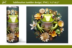 Green 3D frog tumbler wrap with jewelry flowers 20oz tumbler Product Image 1