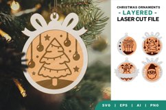 Adorable Christmas Ornaments, Engraving Lasercut SVG Set Product Image 1