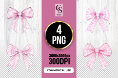 Pink Ribbon Bow Clipart Sublimation PNG Product Image 1