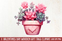 Pink Valentine Succulent Pot Clipart Product Image 1