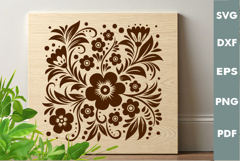Floral Design, Flowers SVG Pattern, Cutting board SVG Product Image 1
